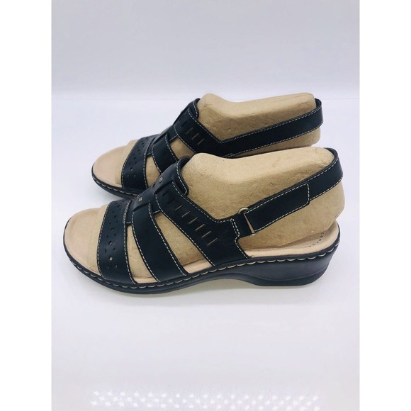 CLARKS Collection Women's Lexi Qwin Sandals Black Leather - Picture 4 of 9